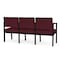 Lesro Lenox Steel 3 Seater with Center Arms, Wine/Mulberry (Red) Seat, Wine/Mulberry Back, 64.5 W 24.5 L LS3103 - alternate 3